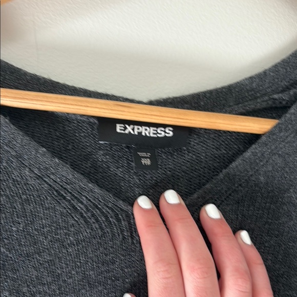 Express Charcoal V-Neck Sweater - Picture 2 of 2